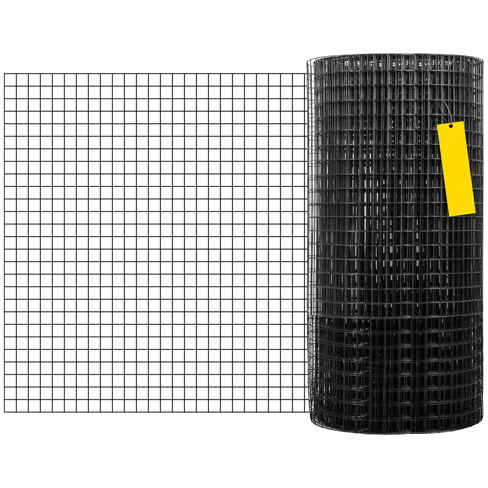 Hardware Cloth, 36" x 50' & 1"x1" Mesh Size, Galvanized Steel Vinyl Coated 16 Gauge Chicken Wire Fencing w/A Cutting Plier & A Pair of Fabric Gloves, for Garden Fencing & Pet Enclosures, Black