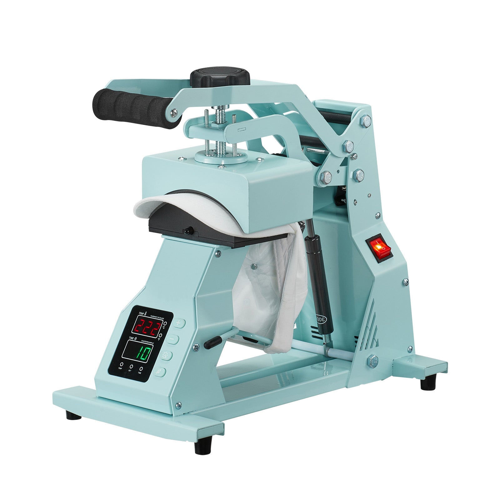 Hat Heat Press Machine for Caps Hat Press with 2pcs Platens for HTV Green