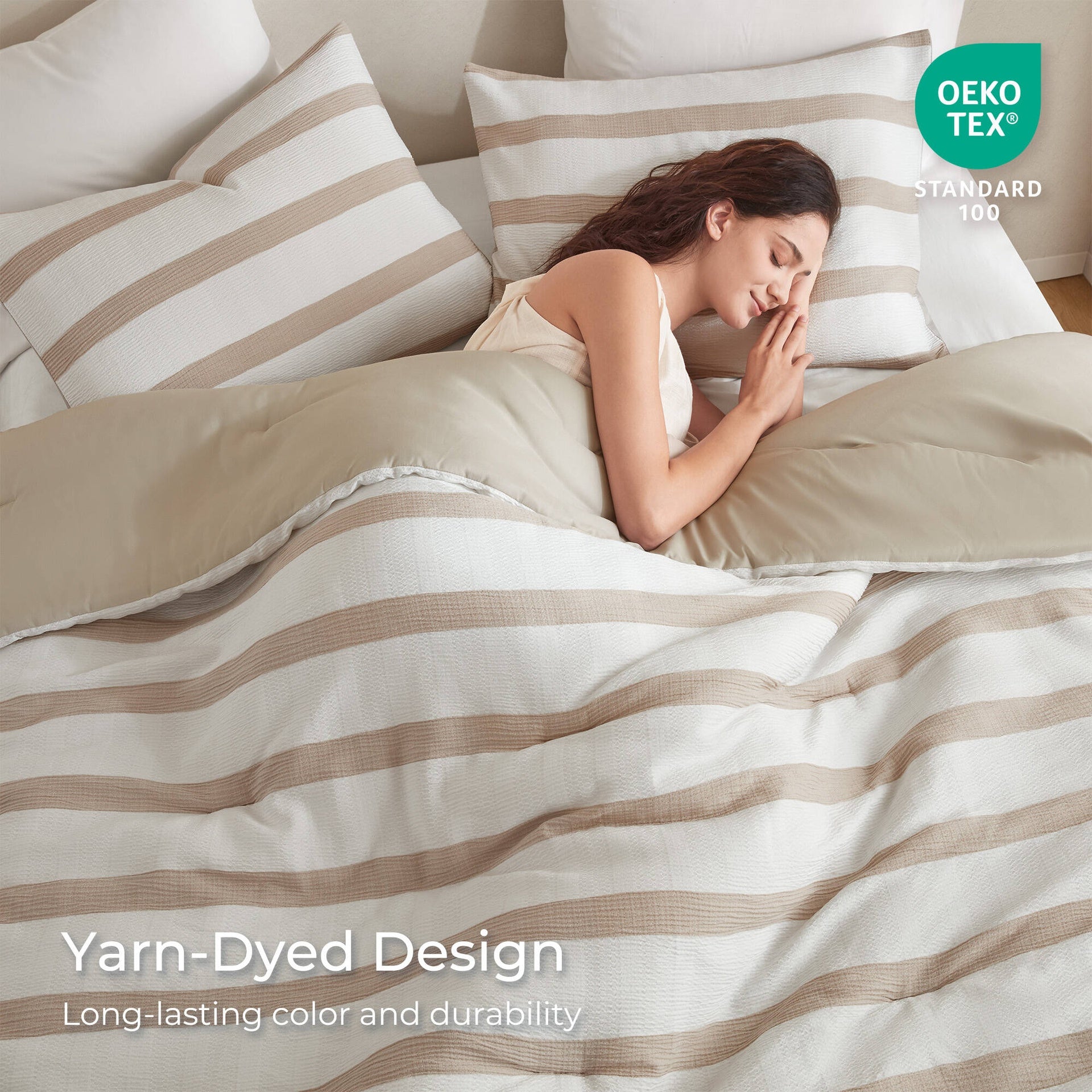 3-Piece King/Cal King Yarn-dyed striped comforter