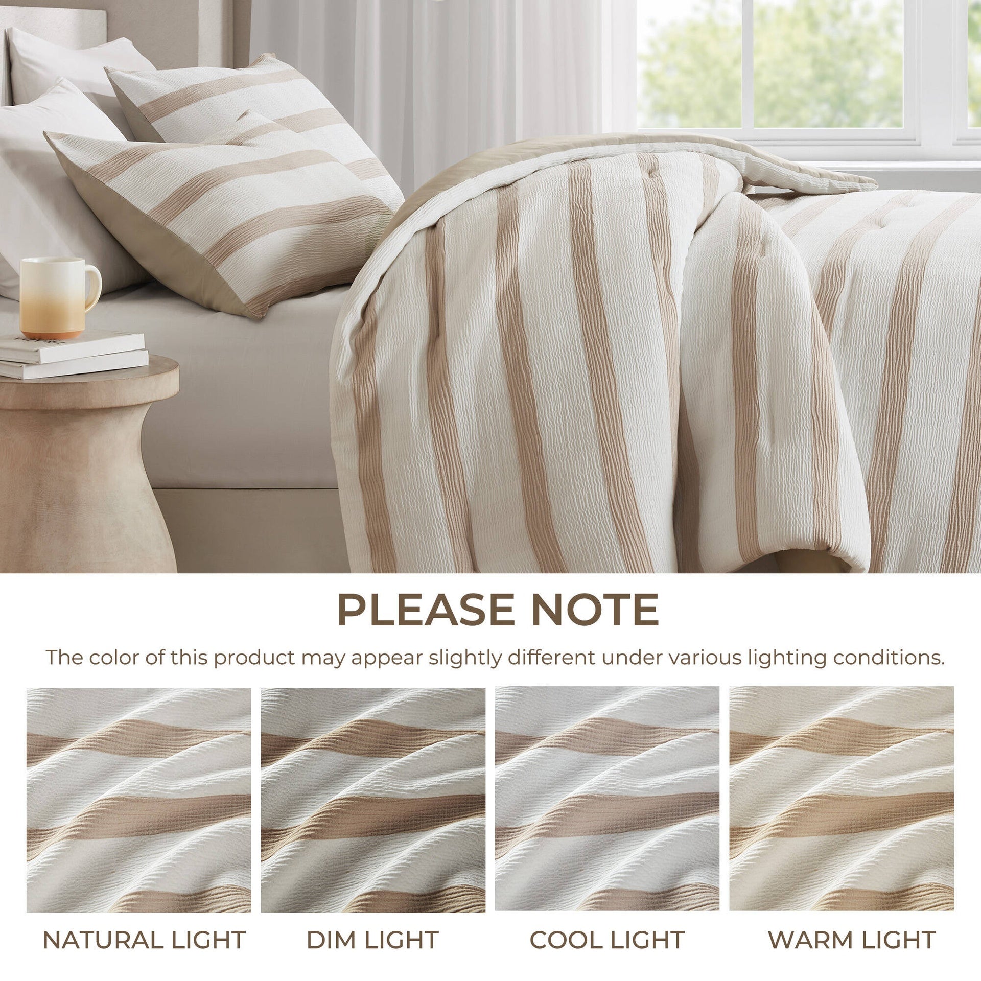 3-Piece King/Cal King Yarn-dyed striped comforter