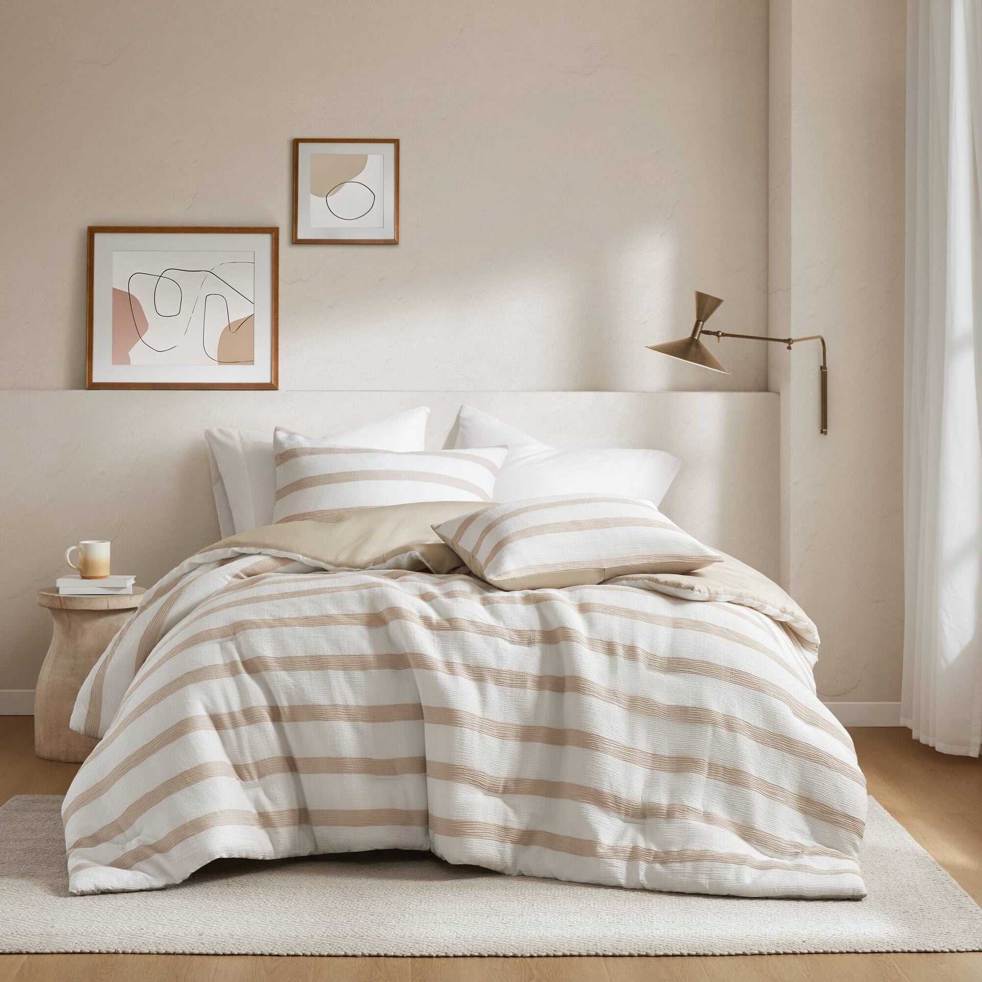 3-Piece King/Cal King Yarn-dyed striped comforter