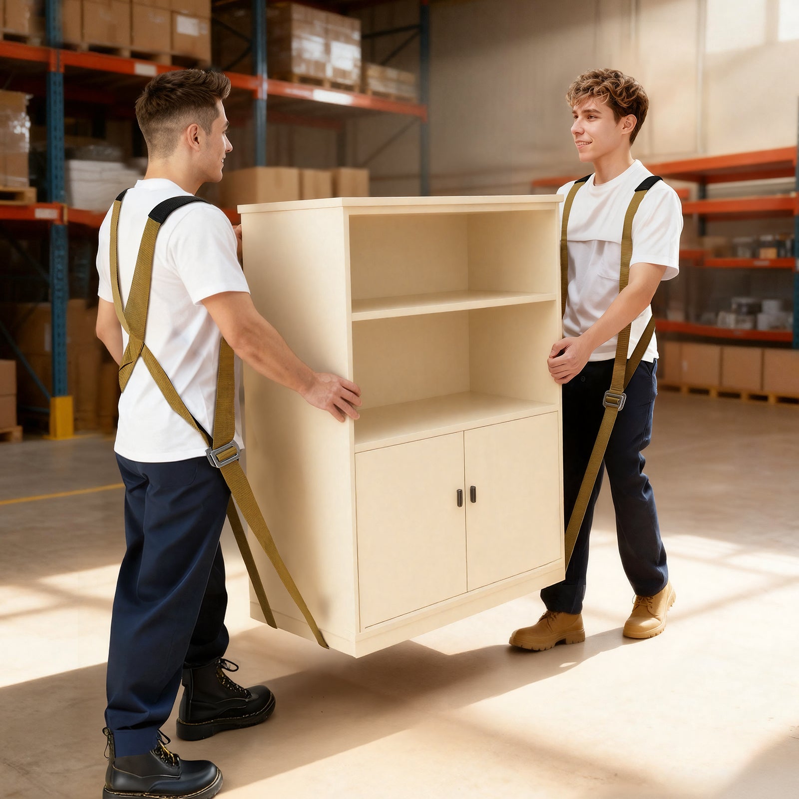 Moving Straps, Supports up to 1000 lbs, 2-Person Lifting and Moving System with 2 Harness Straps & 2 Load-bearing Straps, Adjustable Lifting Shoulder Straps Move Furniture Appliances Mattresses