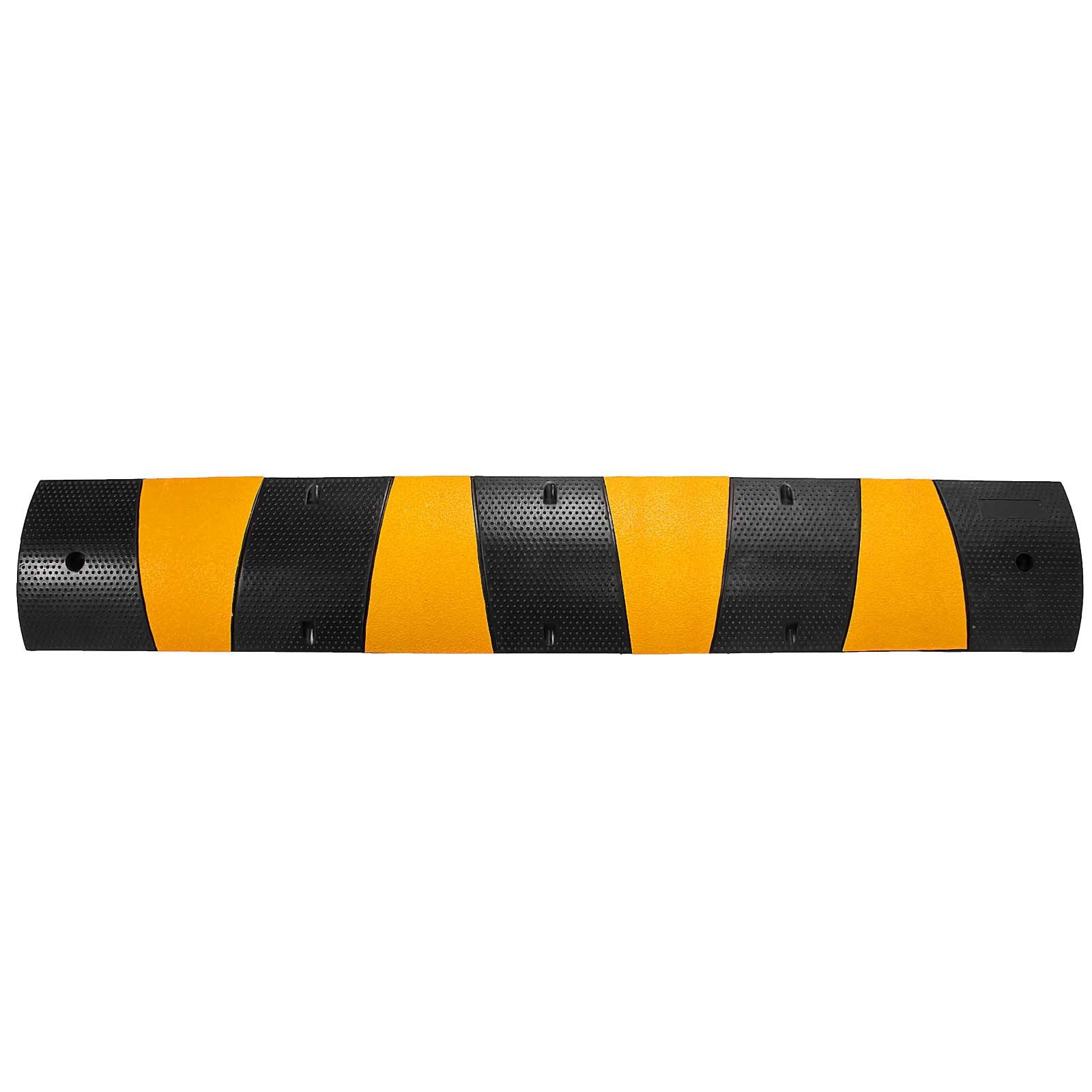 2pcs 6 Feet Rubber Driveway Modular Heavy Duty Speed 72.4 x 12 x 2.4 Inch Cable Protector Ramp for Garage Gravel Roads Asphalt Concrete, 2Pack-6Ft-Speed Bump