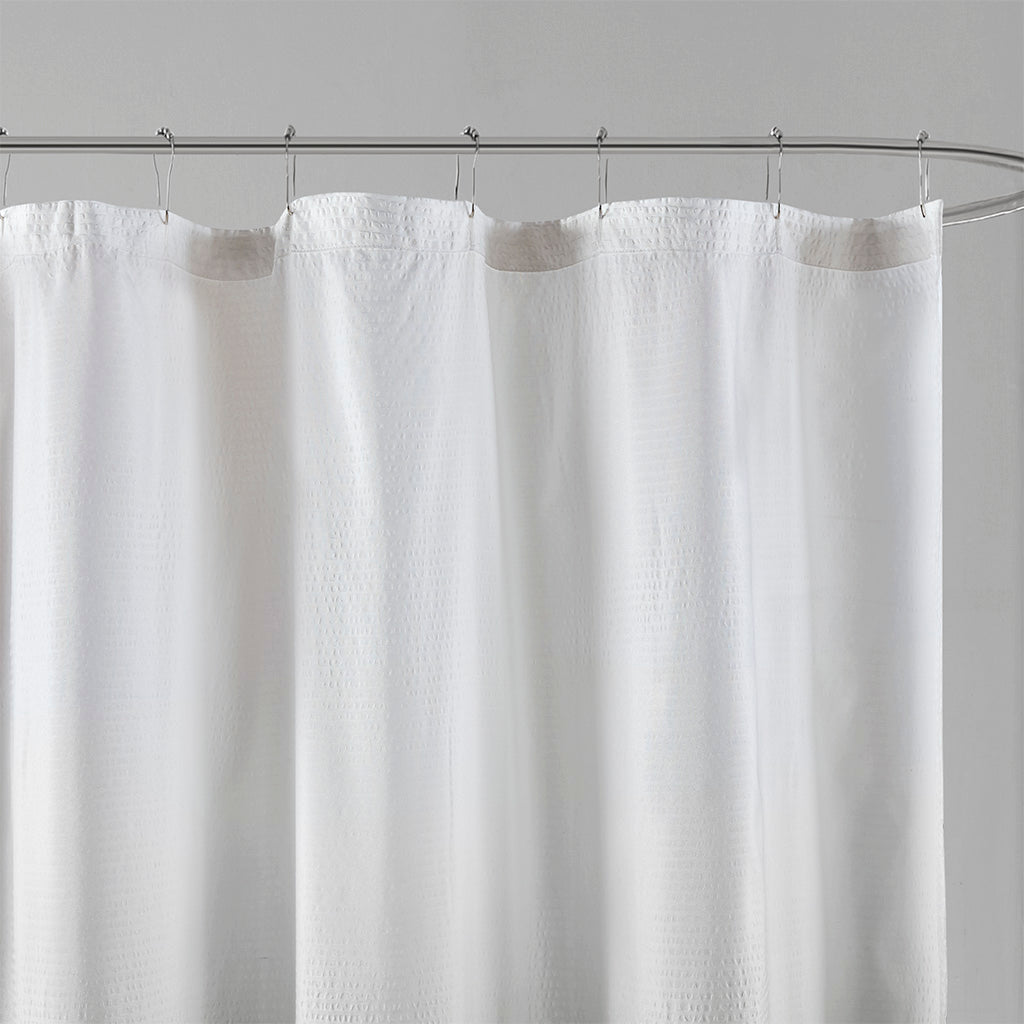 Ombre Printed Seersucker Shower Curtain Grey 72x72"