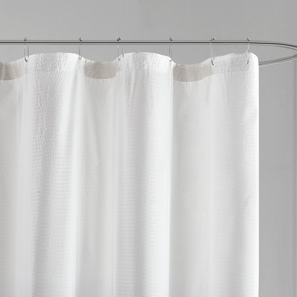 Ombre Printed Seersucker Shower Curtain Grey 72x72"