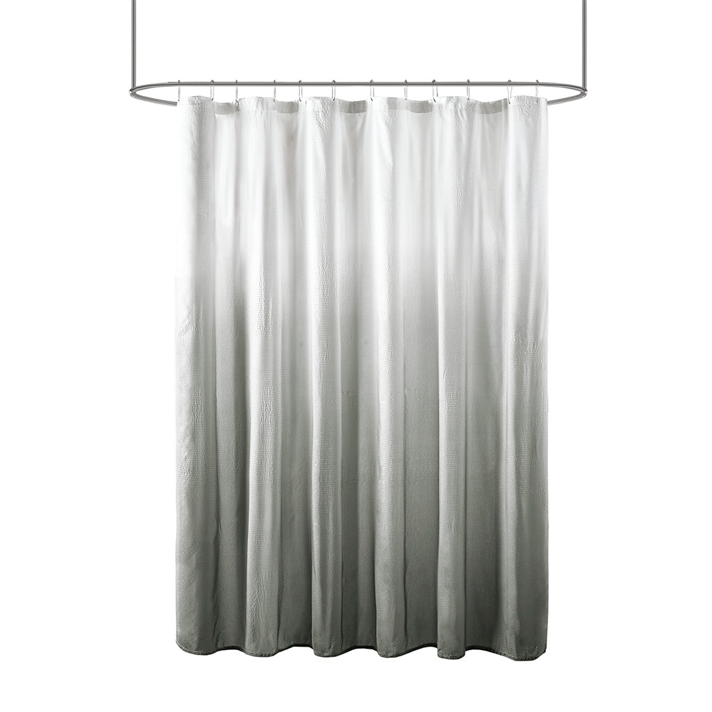 Ombre Printed Seersucker Shower Curtain Grey 72x72"