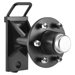 Shipping Container Wheels 6-Lug Wheels Kit, Heavy Duty Shipping Container Axle with Ratchet Tie Down-Moves 20 ft - 40 ft, Secure Transport for Dock, Warehouse, Construction Site, Black