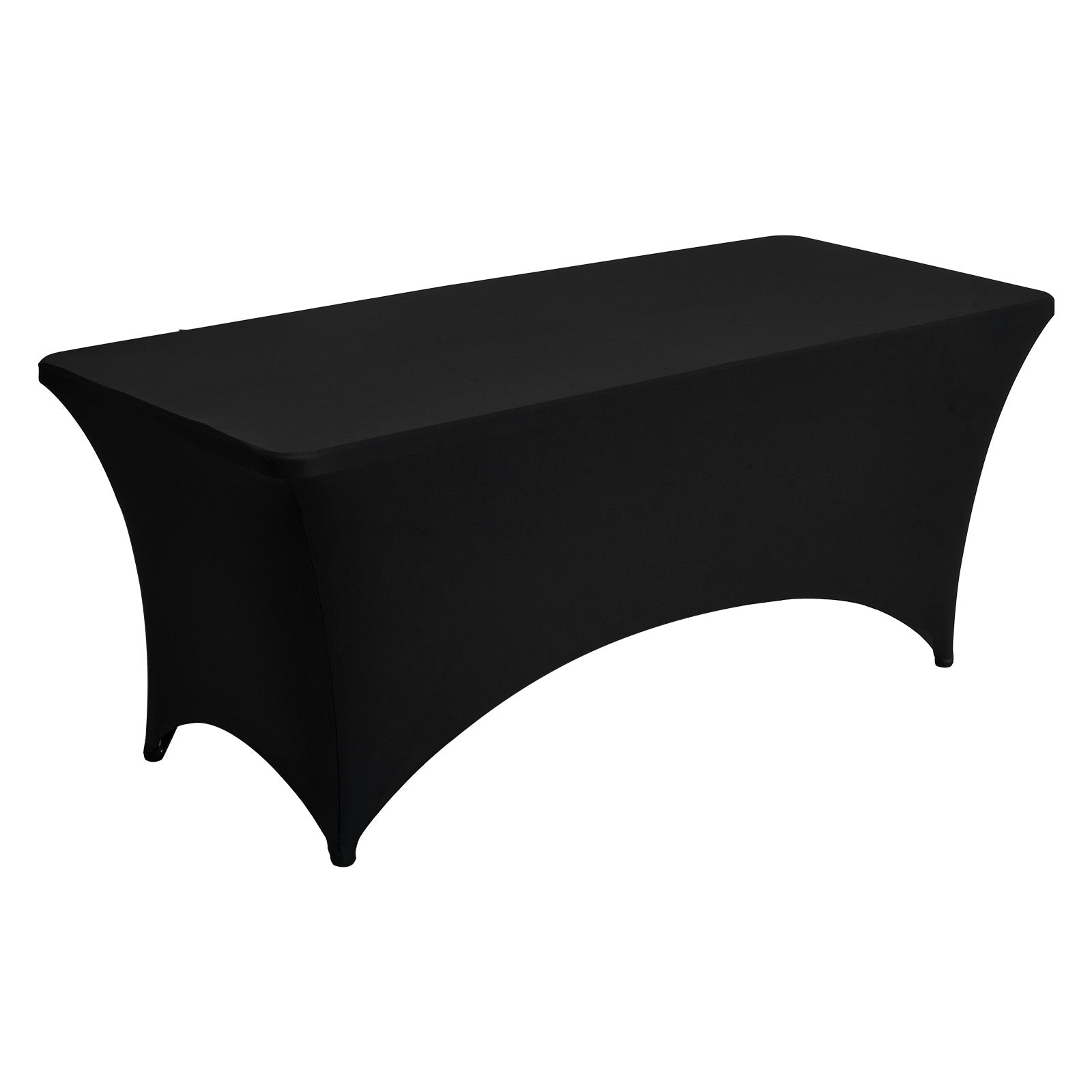 3 Pack Table Cloth for 6FT Rectangular Fitted Events, Wrinkle-Resistant Stretch Black Table Covers, Washable Spandex Tablecloth Protector, for Party, Wedding, Cocktail, Banquet, Festival