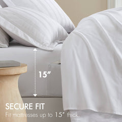 7-Piece Queen Woven Striped Comforter Set