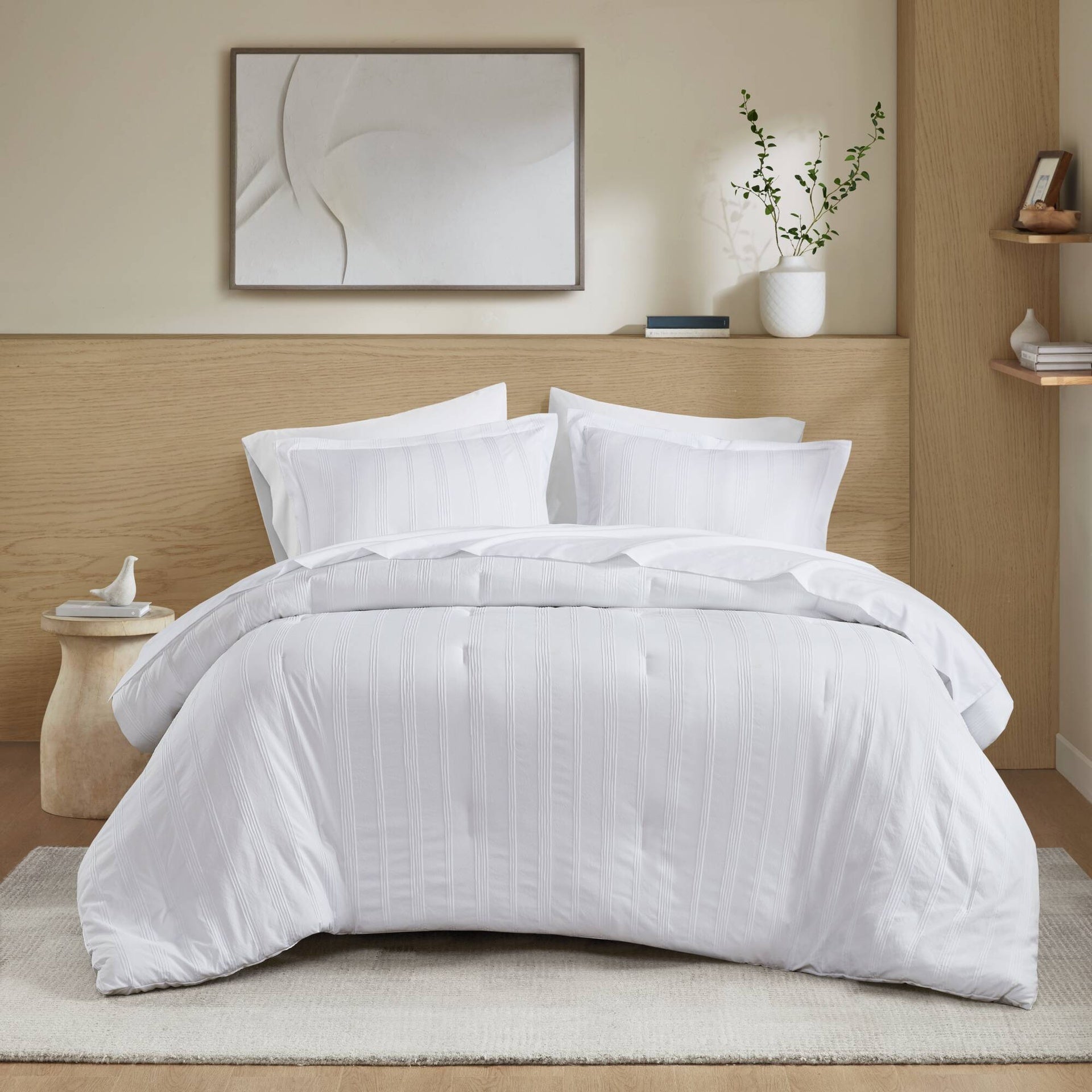 7-Piece Queen Woven Striped Comforter Set