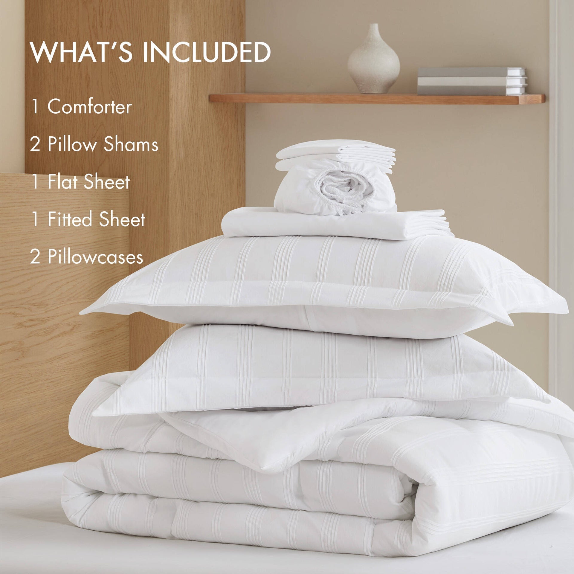 7-Piece Queen Woven Striped Comforter Set