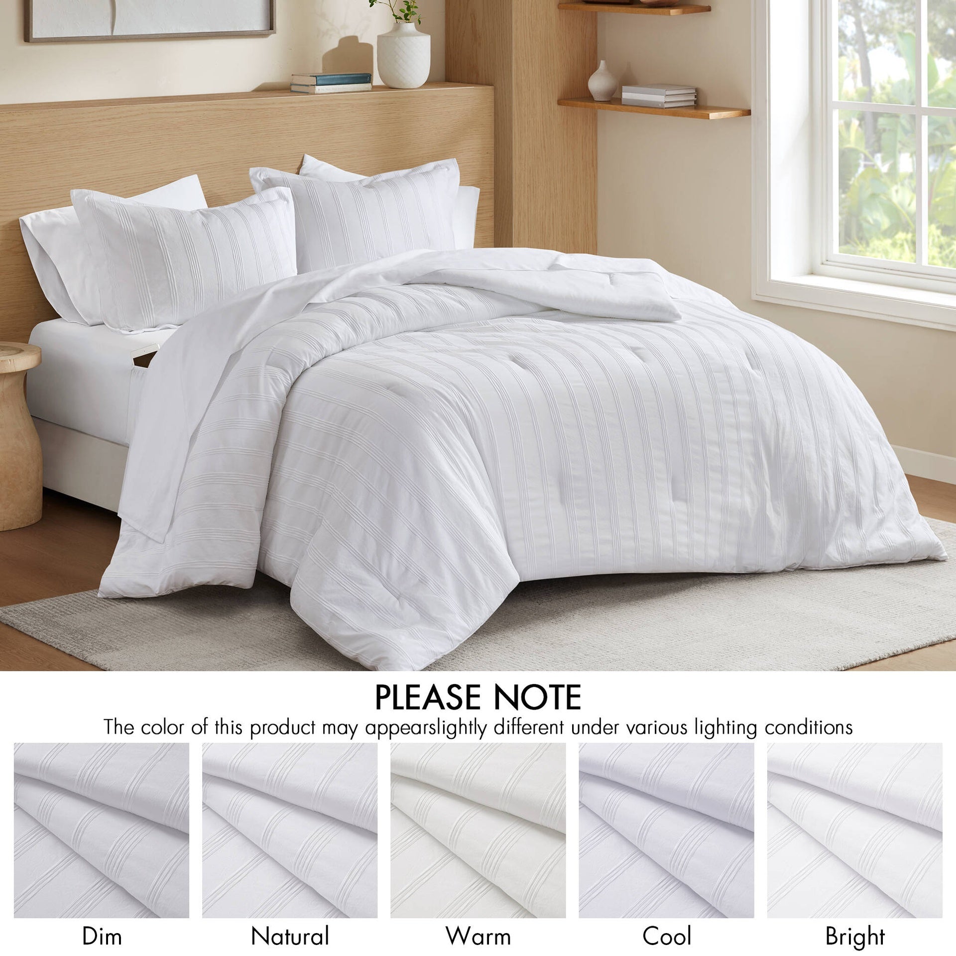 7-Piece Queen Woven Striped Comforter Set