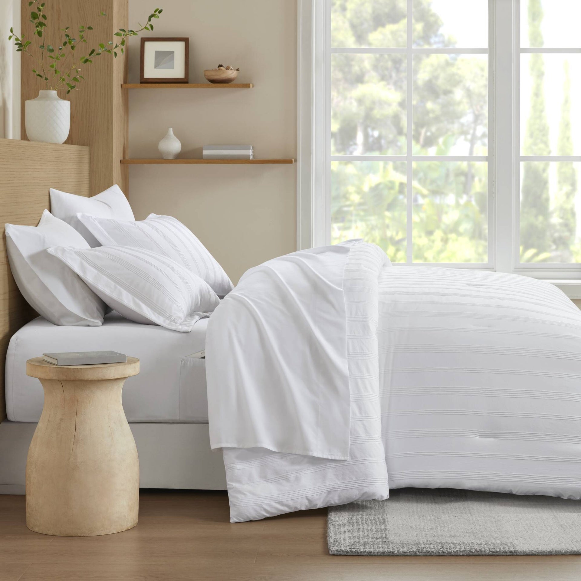 7-Piece Queen Woven Striped Comforter Set