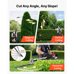 Gas Hedge Trimmer, 2 Cycle Gas Power Handheld Hedge Trimmer, 4-in-1 26cc Weed Eater with Protective Gear Set, Includes Hedge and String Trimmer, Edger, Brush Cutter, for Trimming Shrubs & Bushes