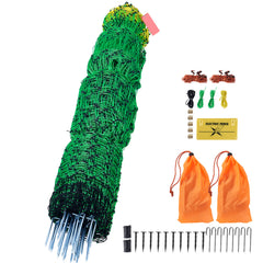Electric Fence Netting, 35" H x 164' L, PE Net Fencing with Posts & Double-Spiked Stakes, Utility Portable Mesh for Goats, Sheep, Lambs, Deer, Hogs, Dogs, Used in Backyards, Farms, and Ranches