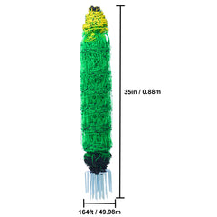 Electric Fence Netting, 35" H x 164' L, PE Net Fencing with Posts & Double-Spiked Stakes, Utility Portable Mesh for Goats, Sheep, Lambs, Deer, Hogs, Dogs, Used in Backyards, Farms, and Ranches