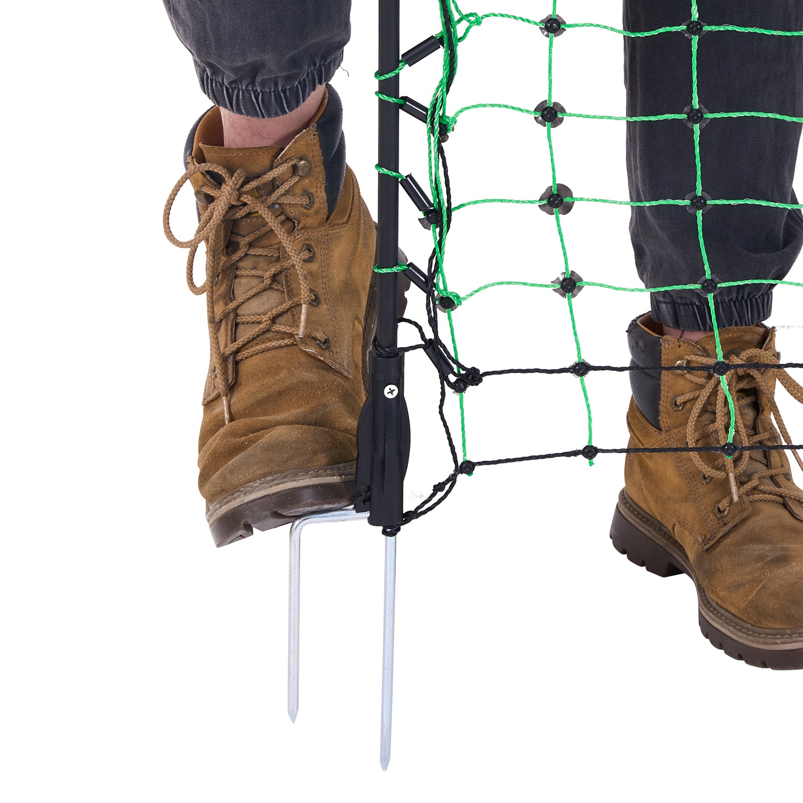 Electric Fence Netting, 35" H x 164' L, PE Net Fencing with Posts & Double-Spiked Stakes, Utility Portable Mesh for Goats, Sheep, Lambs, Deer, Hogs, Dogs, Used in Backyards, Farms, and Ranches
