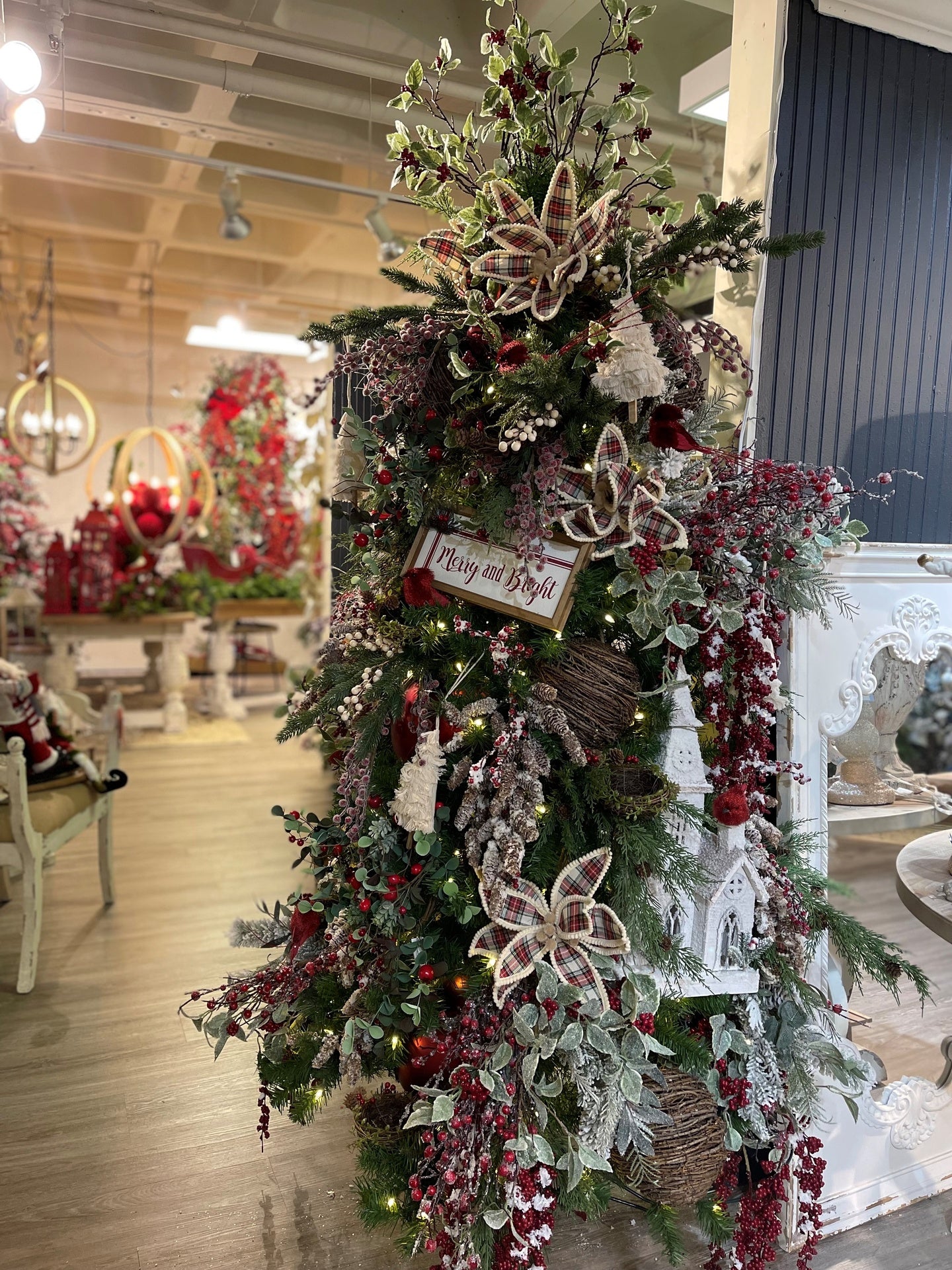 4.3x7.5" Fringes Embellished Tree Shape Ornament, Hanging Home Decor Accents for Christmas Tree, Holiday Display, Set of 6