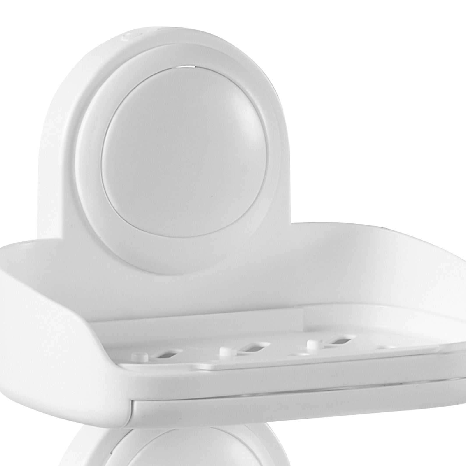 Suction Cup Soap Dish with Double Layer Holder with Drain Tray for Shower