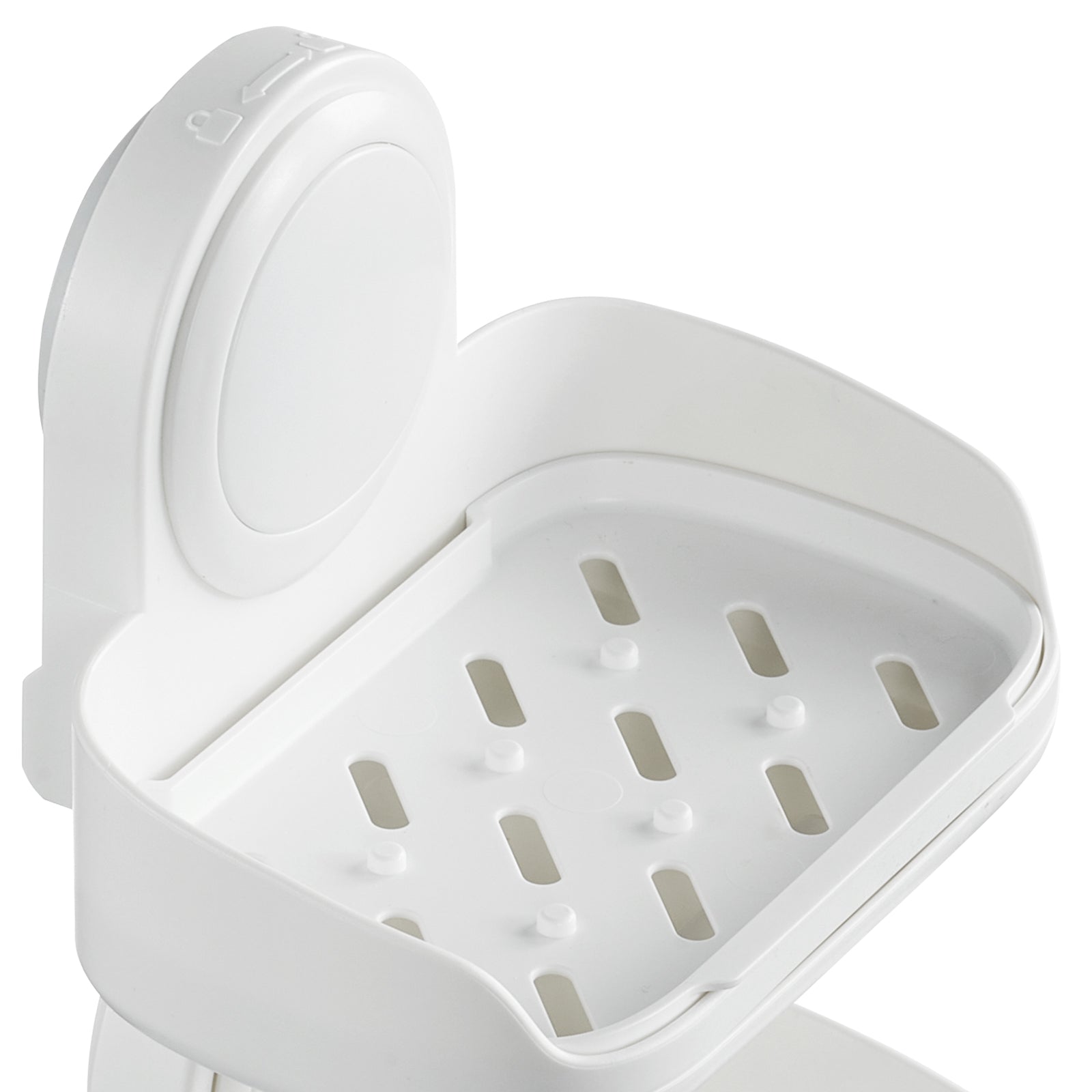 Suction Cup Soap Dish with Double Layer Holder with Drain Tray for Shower
