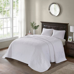 Reversible Bedspread Set White Queen