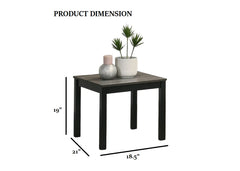 Gray Finish Contemporary Style 3pc Table Set 1x Coffee Table 2x End Table Faux Marble Top Wooden Legs Primary Living Room
