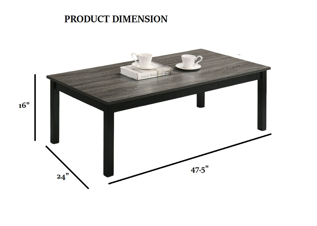 Gray Finish Contemporary Style 3pc Table Set 1x Coffee Table 2x End Table Faux Marble Top Wooden Legs Primary Living Room