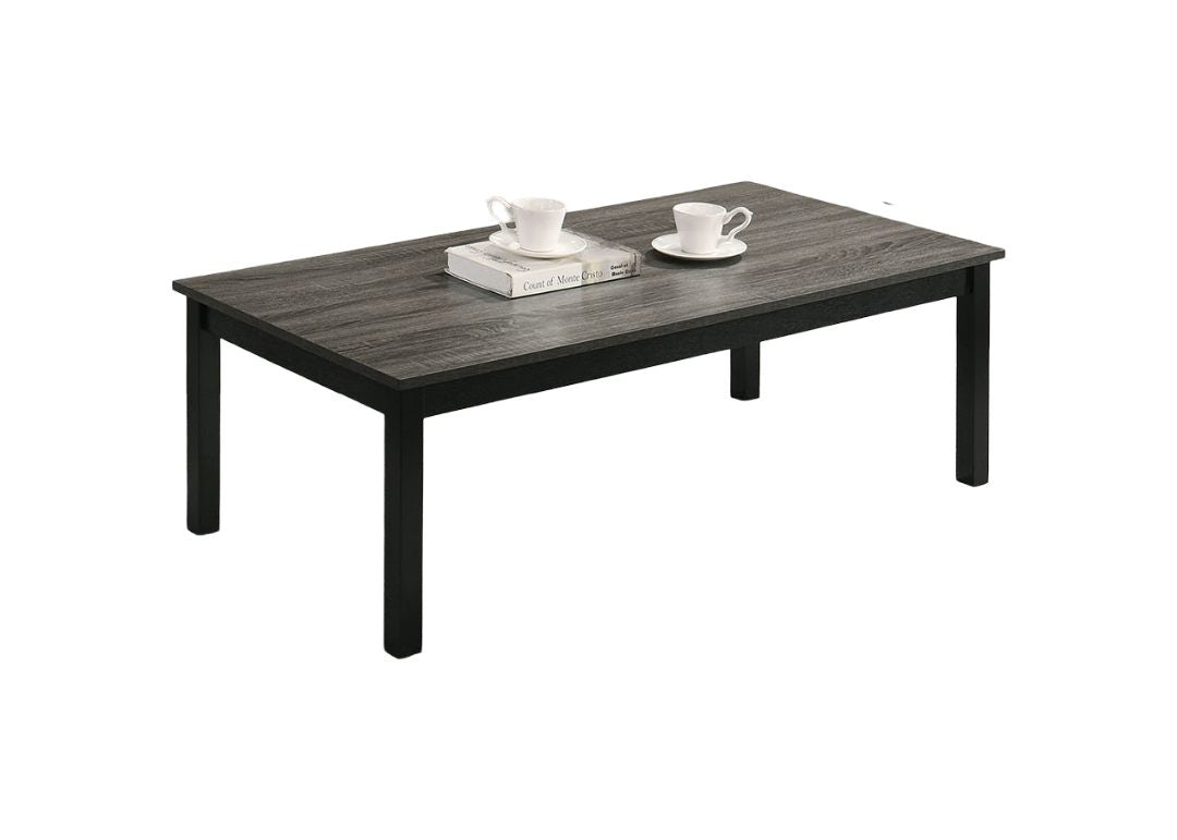 Gray Finish Contemporary Style 3pc Table Set 1x Coffee Table 2x End Table Faux Marble Top Wooden Legs Primary Living Room