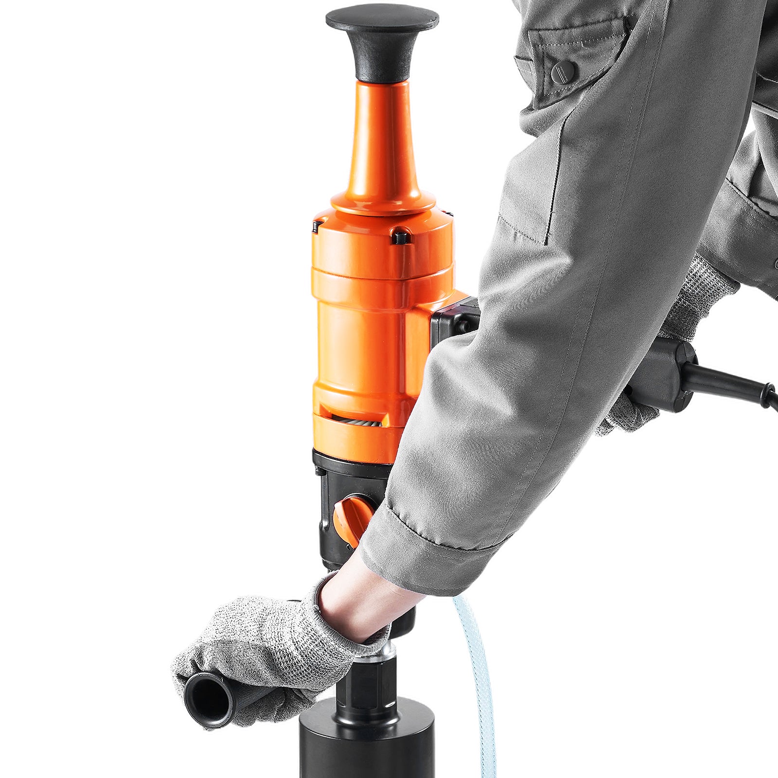Diamond Core Drilling Machine, 4in Handheld Wet Concrete Core Drill Rig, 1100-2400RPM Two Speed & 1-1/4" Thread & 2 Bubble Levels, 3-4in Drilling Diameter for Concrete Brick Block Stone, 1500W