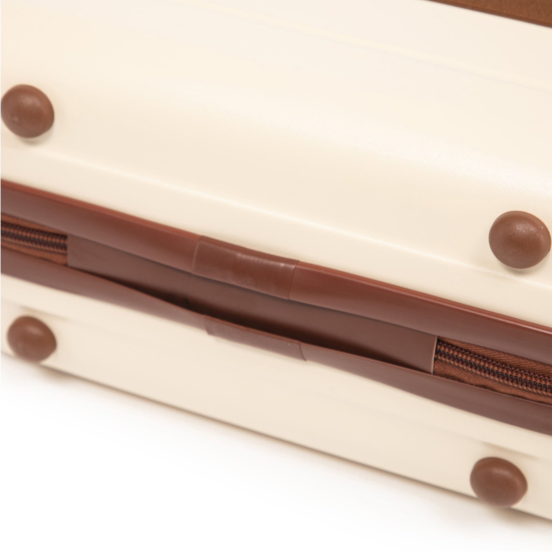 14"/20" 2 pcs/set in ABS Spinner Wheel Luggage, with Combination Lock,14" Cosmetic Case (Beige)