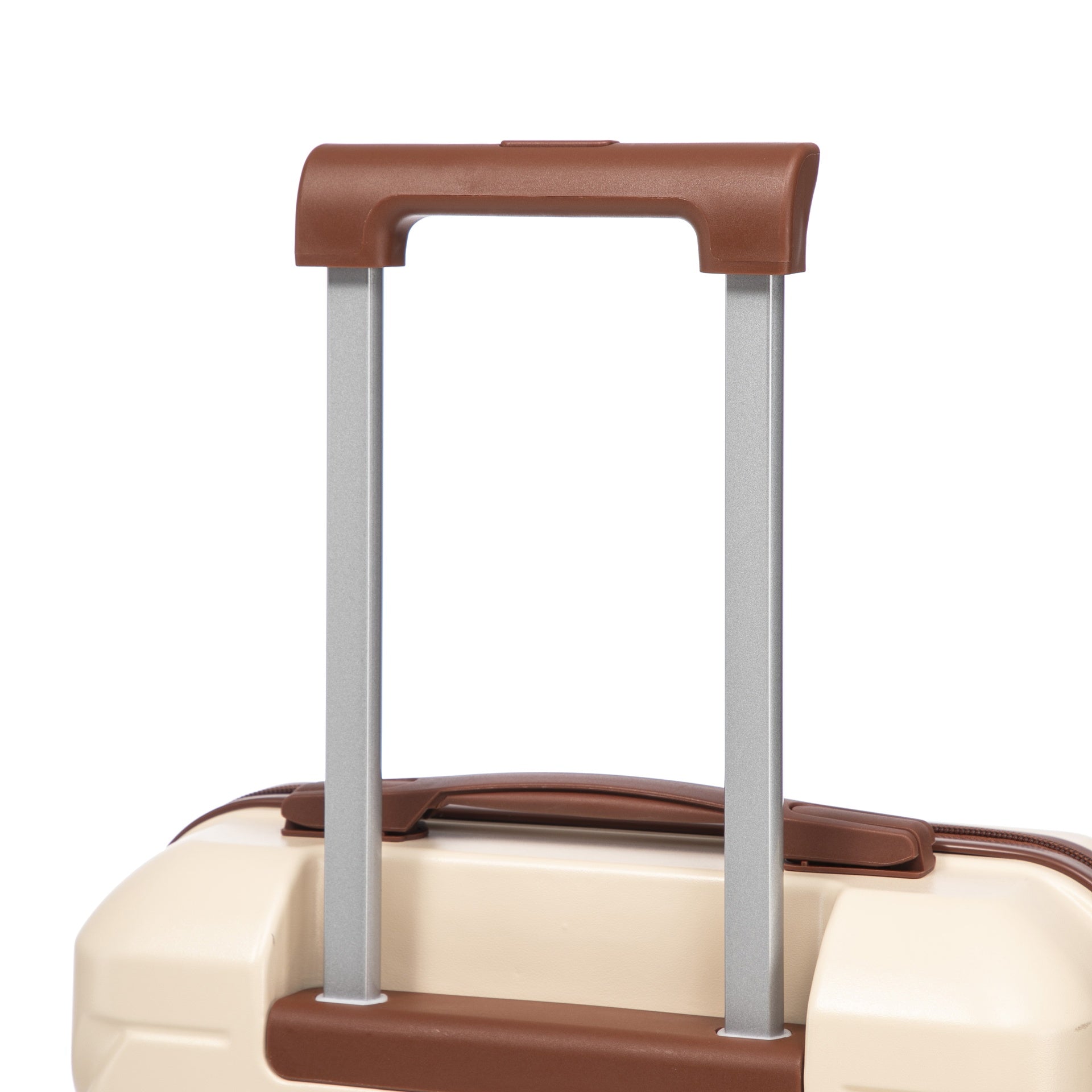 14"/20" 2 pcs/set in ABS Spinner Wheel Luggage, with Combination Lock,14" Cosmetic Case (Beige)