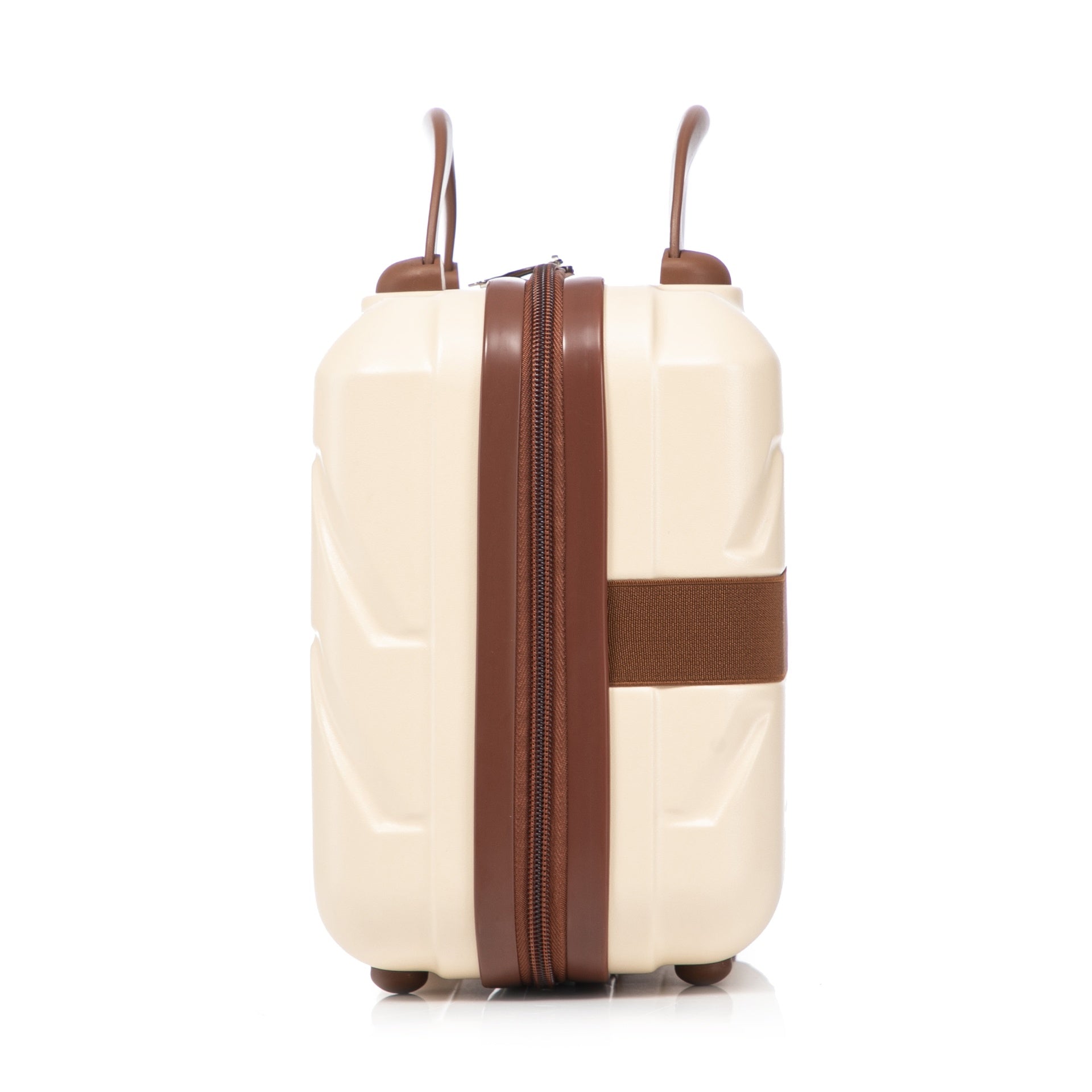 14"/20" 2 pcs/set in ABS Spinner Wheel Luggage, with Combination Lock,14" Cosmetic Case (Beige)
