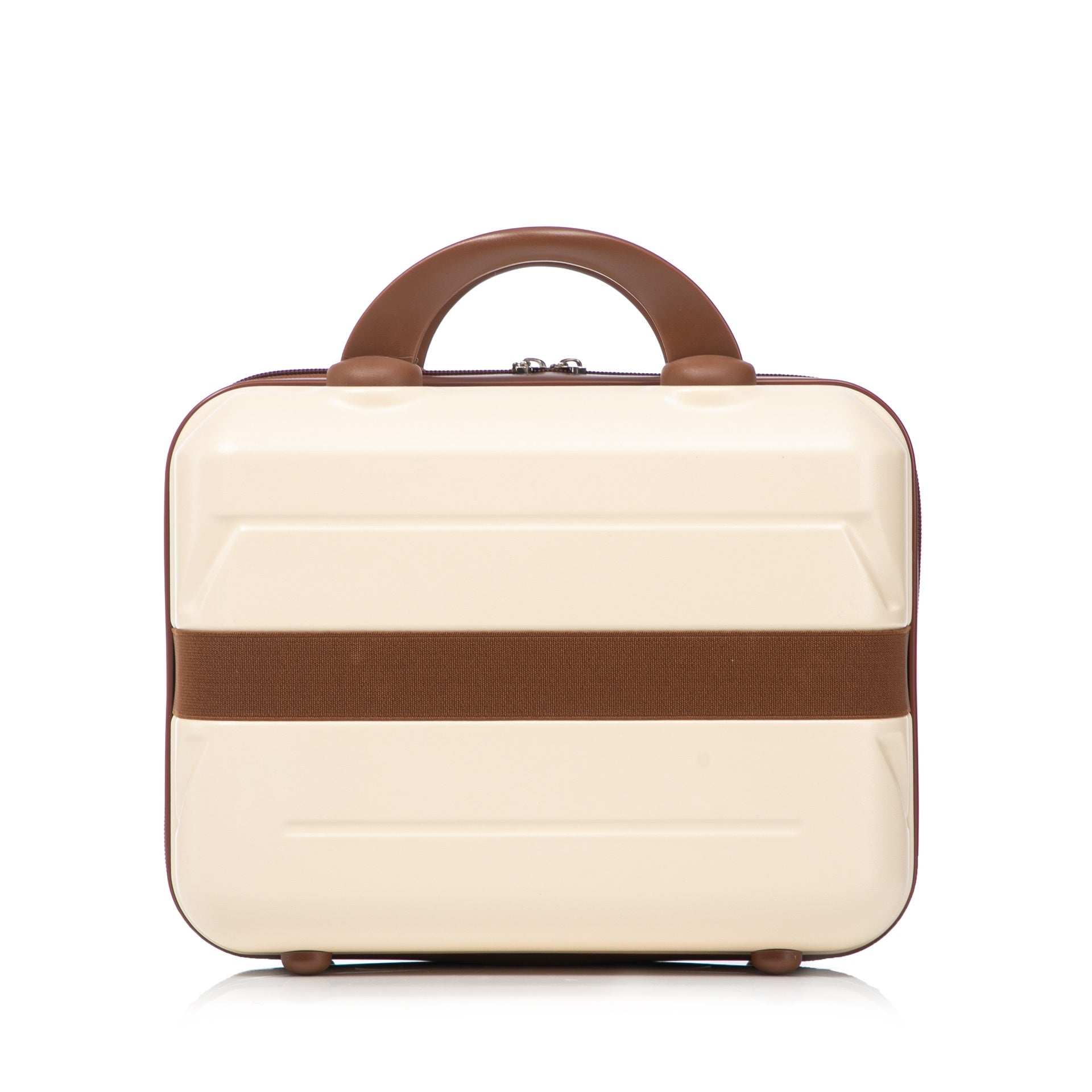 14"/20" 2 pcs/set in ABS Spinner Wheel Luggage, with Combination Lock,14" Cosmetic Case (Beige)