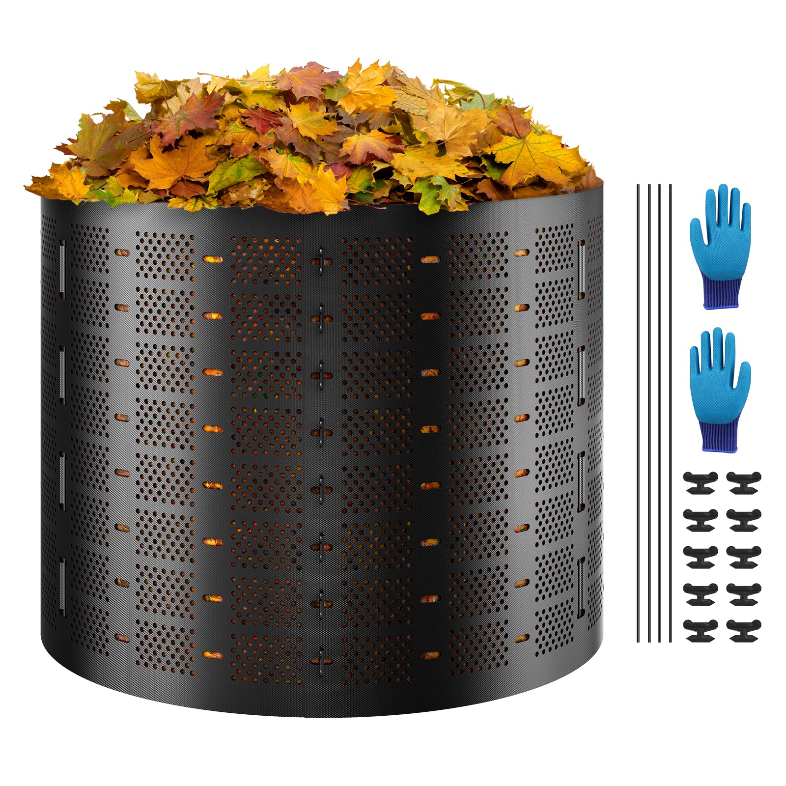 Compost Bin 220 Gallon, Outdoor Expandable Composter, Easy to Setup & Large Capacity Composting Bin, Fast Creation of Fertile Soil