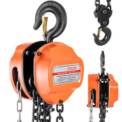 Hand Chain Hoist 6600 lbs Capacity 10 ft Manual Chain Block with G80 Chain