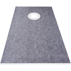 Shower Curb Kit 38" x 60" Watertight Shower Curb Overlay with 4" PVC Offset Bonding Flange, 4" Stainless Steel Grate, 2 Cuttable Shower Curb and Trowel, Shower Pan Slope Sticks Fit for Bathroom
