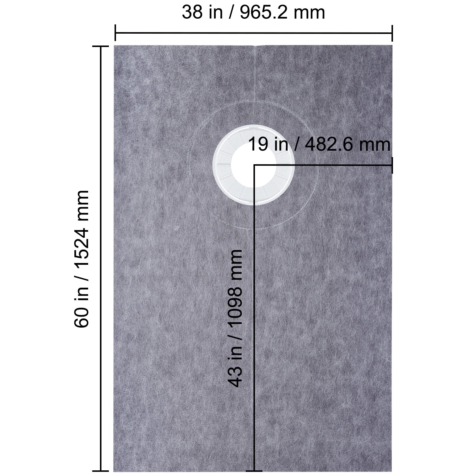 Shower Curb Kit 38" x 60" Watertight Shower Curb Overlay with 4" PVC Offset Bonding Flange, 4" Stainless Steel Grate, 2 Cuttable Shower Curb and Trowel, Shower Pan Slope Sticks Fit for Bathroom