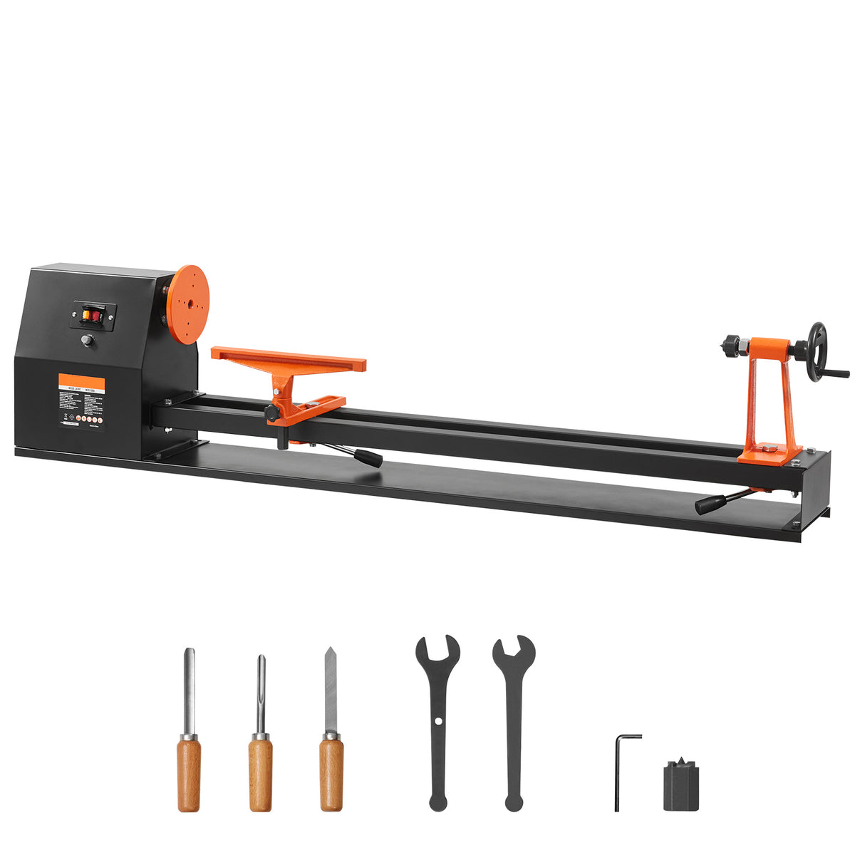 Benchtop Wood Lathe, 14 in x 40 in, 0.5 HP 370W Power Wood Turning Lathe Machine, 4 Speed Adjustable 885/1245/1715/2425 RPM with Chisels Faceplate Plastic Handle Hex Wrench, for Woodworking