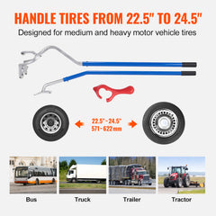 Truck Tire Changer Mount Demount 22.5-24.5 in Radial Bias Ply/Tubeless Tire