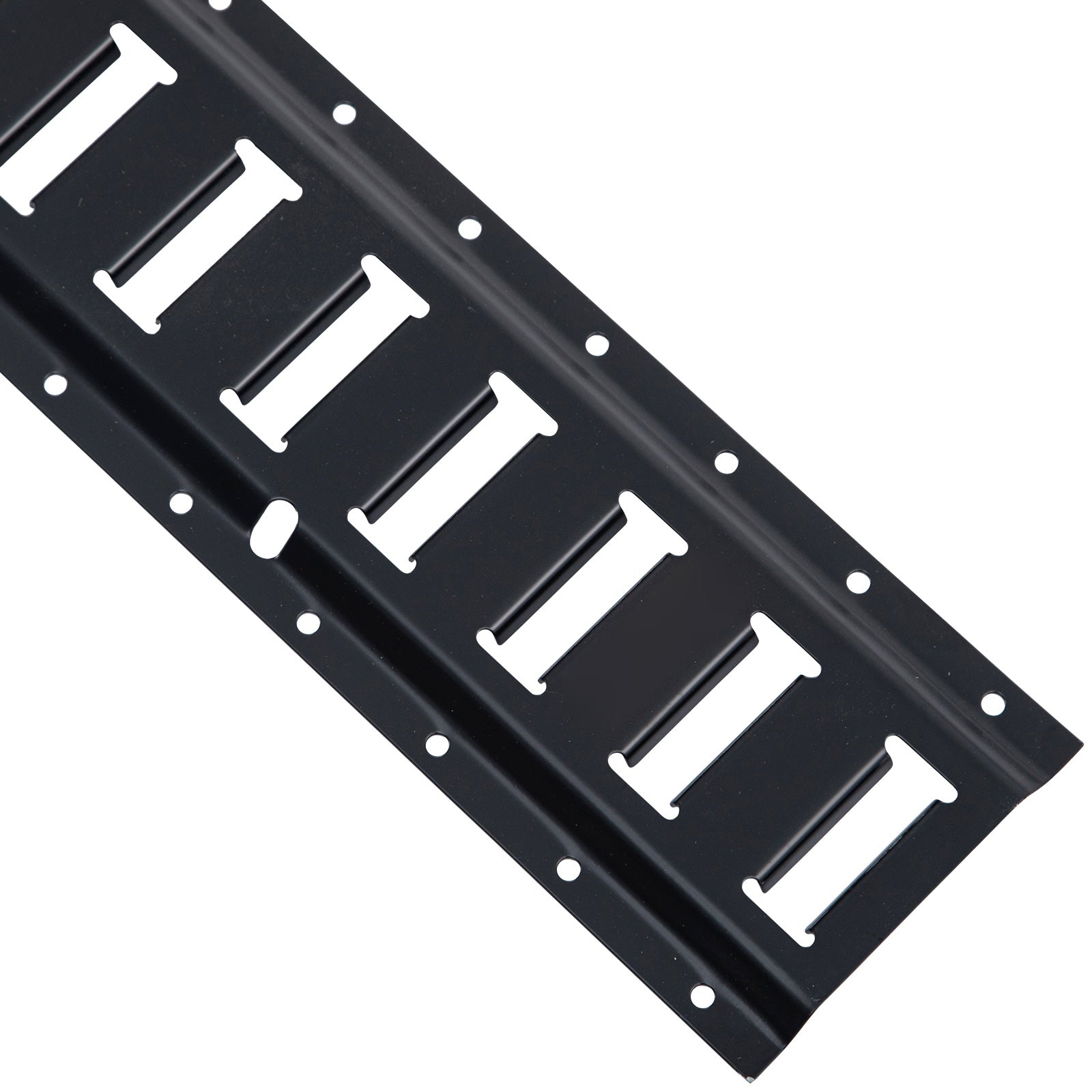 E Track Tie-Down Rail Kit, 30PCS 5FT E-Tracks Set Includes 4 Steel Rails & 2 Single Slot & 8 O Rings & 8 Tie-Offs w/D-Ring & 8 End Caps, Securing Accessories for Cargo, Motorcycles, and Bikes