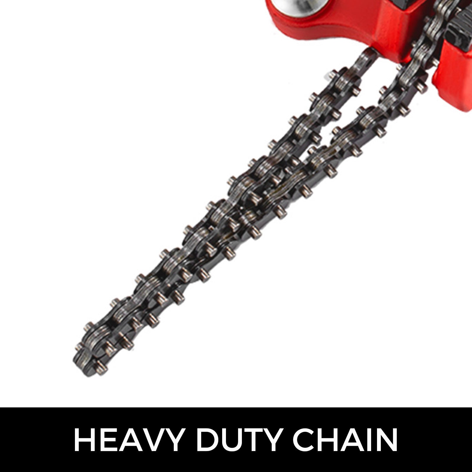 Screw Bench Chain Vise 1/8 to 5-Inch Pipe Capacity, Heavy Duty Bench Chain Pipe Vise with Crank Handle, Neoprene-Coated Jaw, Cast Iron Material Ideal for a Variety of Pipes