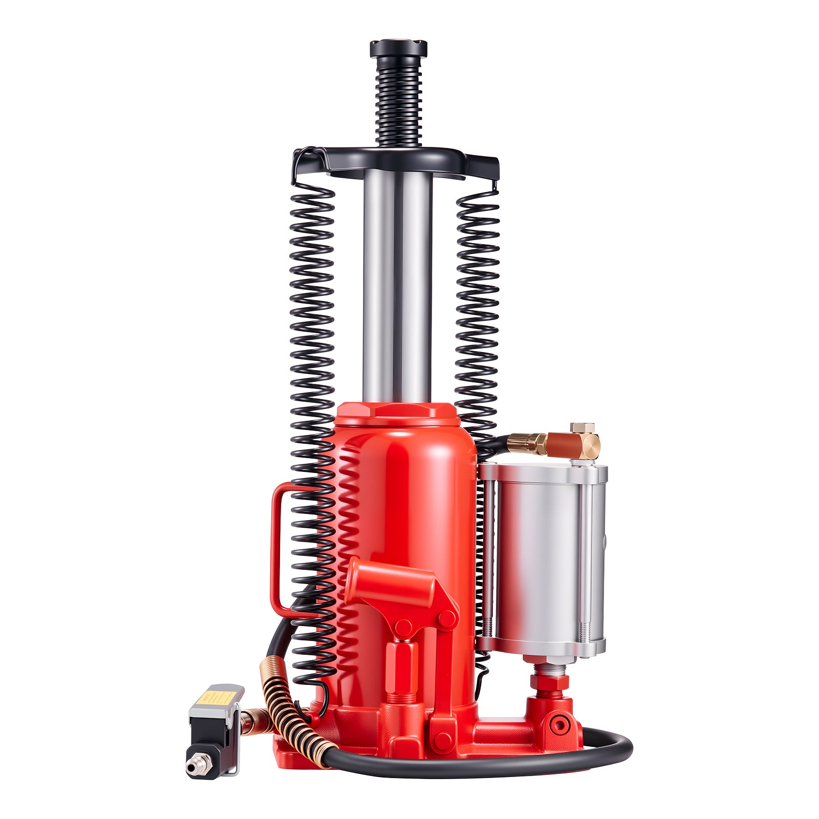 Air Hydraulic Bottle Jack, 20 Ton (44092 lbs) Capacity, 10.2-19.5 Inch Lifting Range, Pneumatic/Manual Heavy Duty Welded Bottle Jack with Pump for Car, SUV, Pickup, Truck, RV, Auto Repair, Red