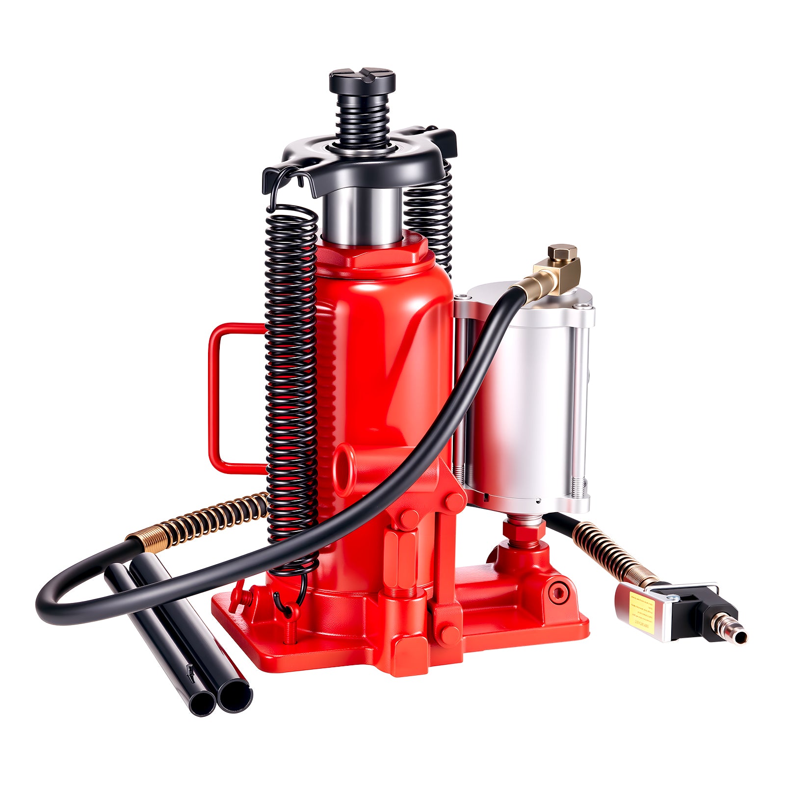 Air Hydraulic Bottle Jack, 20 Ton (44092 lbs) Capacity, 10.2-19.5 Inch Lifting Range, Pneumatic/Manual Heavy Duty Welded Bottle Jack with Pump for Car, SUV, Pickup, Truck, RV, Auto Repair, Red