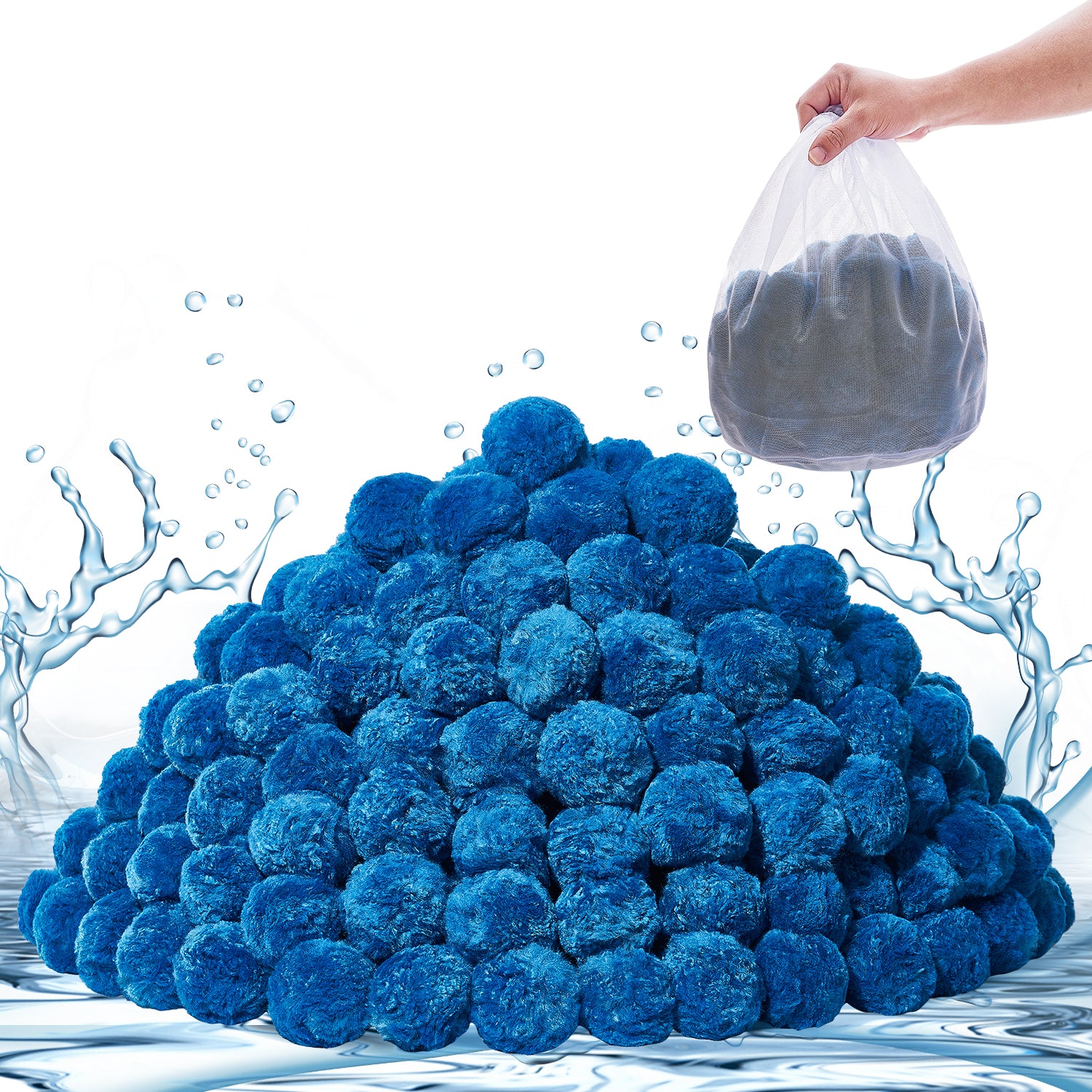 Pool Filter Balls for Sand Filter Pump Swimming Pool 4 lbs Reusable Blue