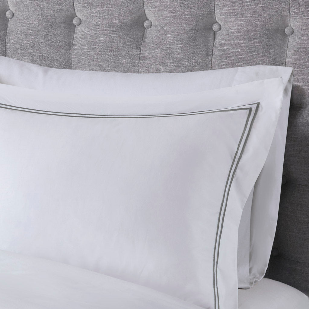 King/Cal King 100% Cotton Sateen Embroidered Comforter Set