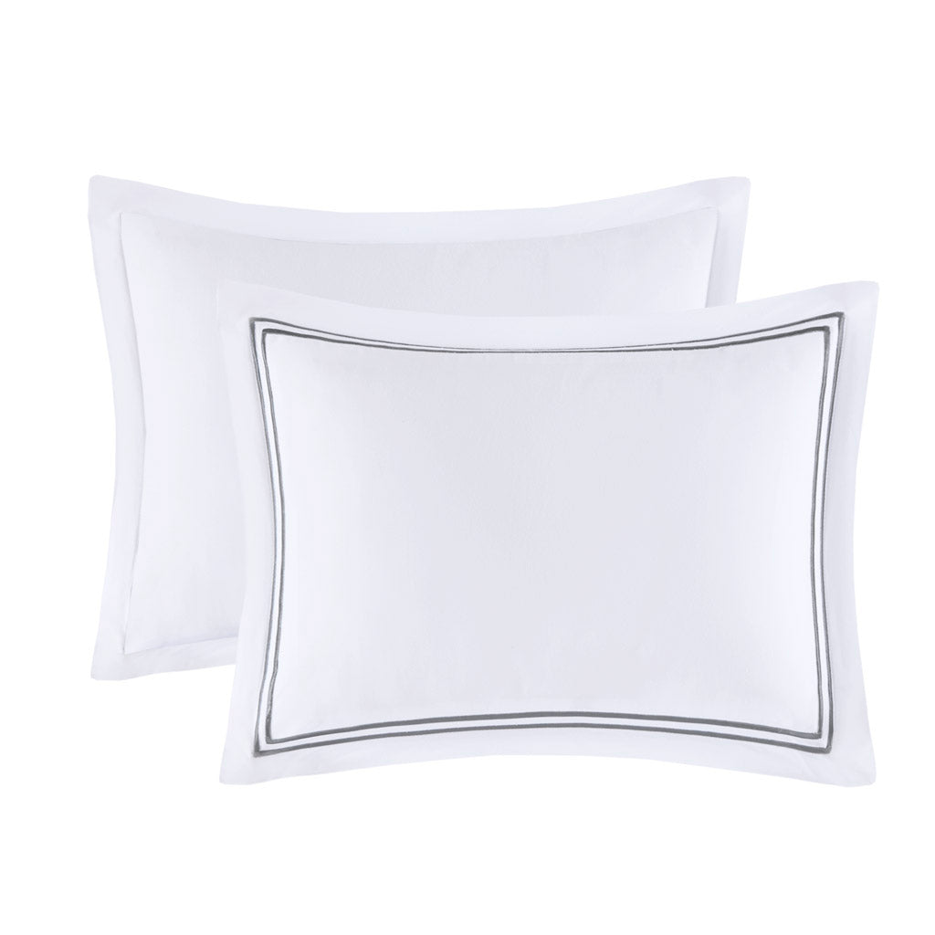 King/Cal King 100% Cotton Sateen Embroidered Comforter Set