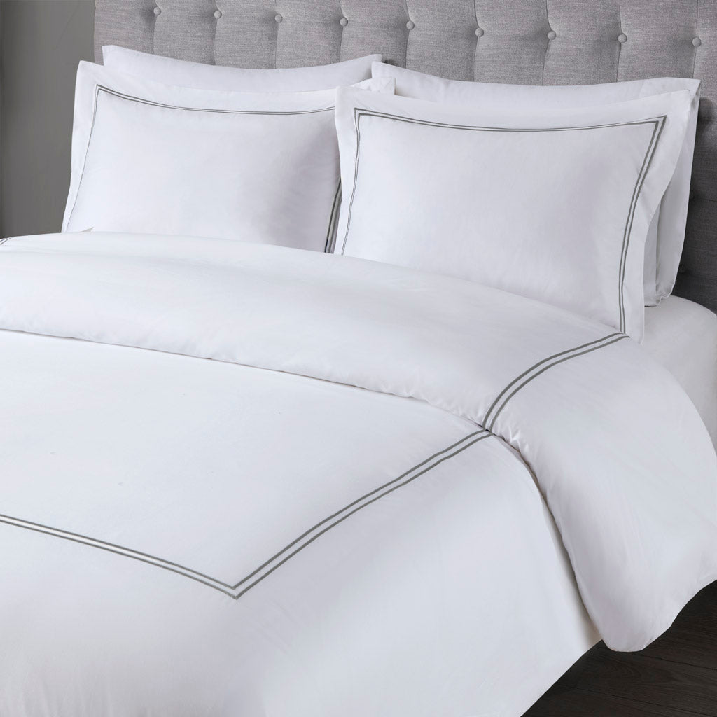 King/Cal King 100% Cotton Sateen Embroidered Comforter Set