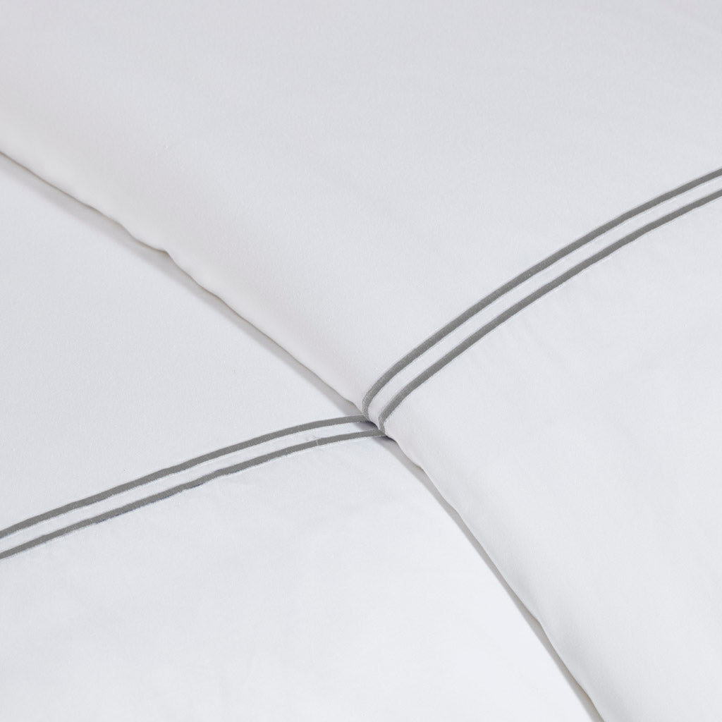 King/Cal King 100% Cotton Sateen Embroidered Comforter Set
