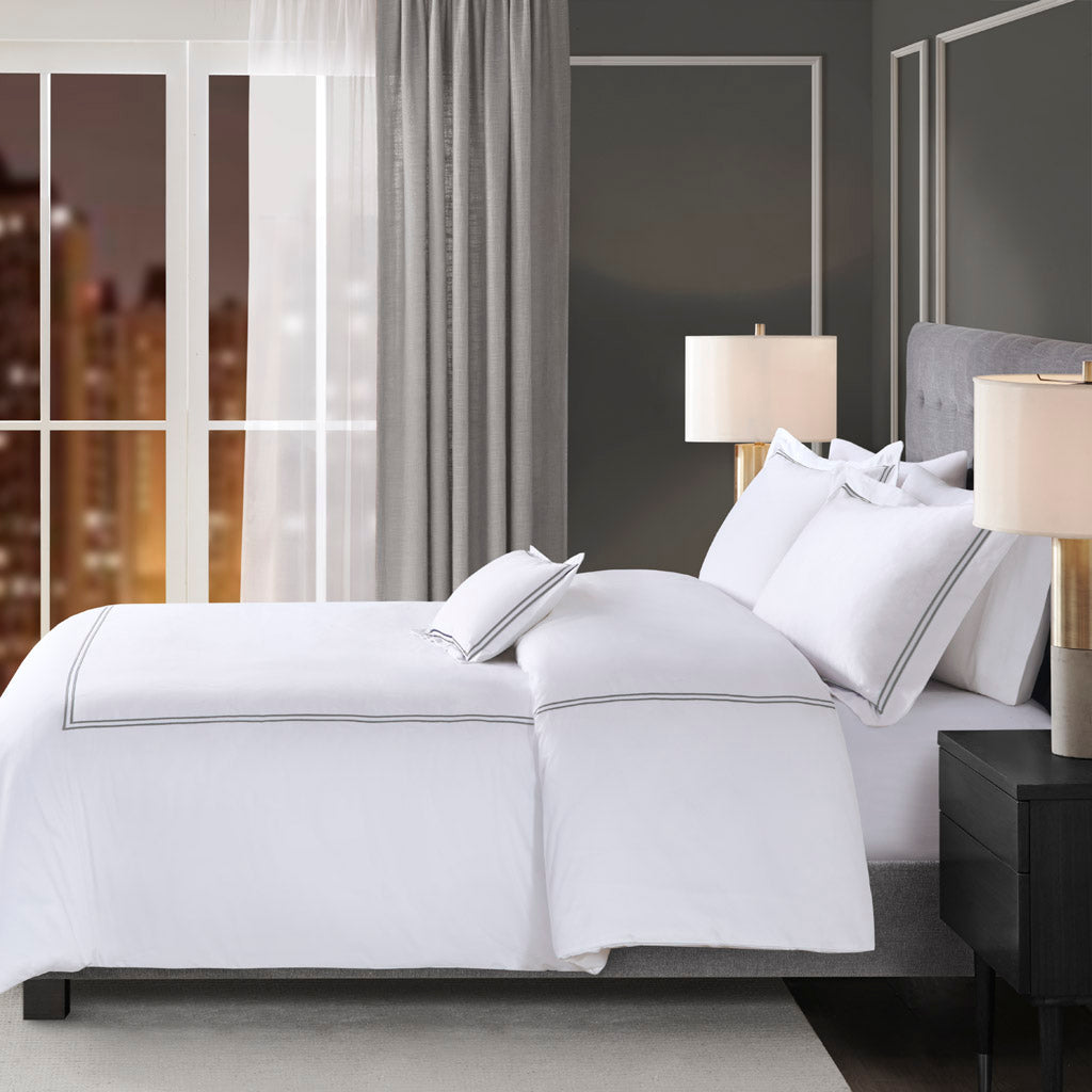 King/Cal King 100% Cotton Sateen Embroidered Comforter Set