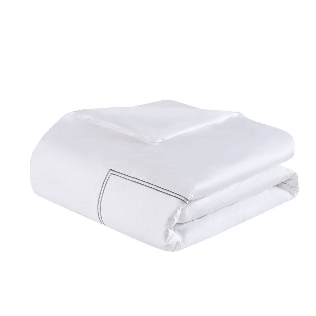 King/Cal King 100% Cotton Sateen Embroidered Comforter Set